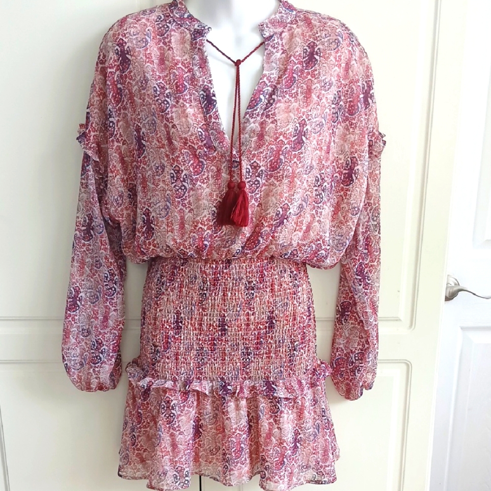 AQUA Smocked Mini Dress